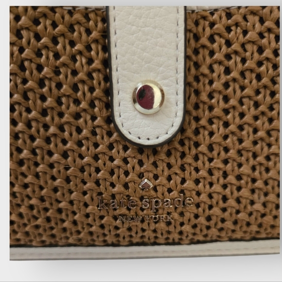 Kate Spade Knotted Woven Crossbody Purse NWOT – Pebbled Leather Trim - Picture 2 of 6